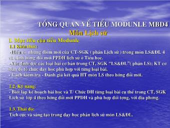 Bài giảng Tổng quan về tiểu Modunle MBD4: Môn Lịch sử