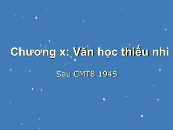 Bài giảng Văn học thiếu nhi