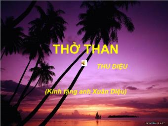 Bài thơ Thở than - Thu Diệu