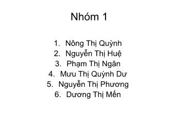 Báo cáo văn học dân gian - Nông Thị Quỳnh