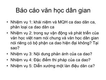 Báo cáo văn học dân gian