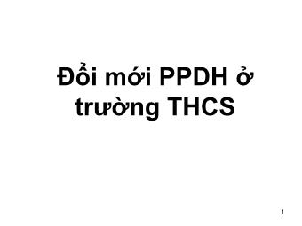 Chỉ đạo thực hiện đổi mới phương pháp dạy học ở trường THCS