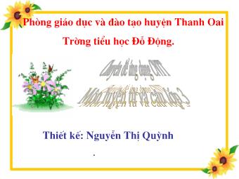 Chuyên đề: Ứng dụng CNTT vào môn Luyện từ và câu Lớp 3 - Nguyễn Thị Như Quỳnh