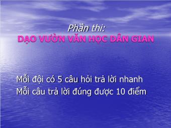 Chuyên đề Văn học dân gian