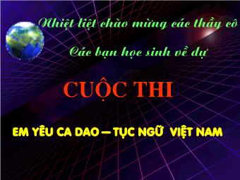 Cuộc thi Em yêu ca dao - Tục ngữ Việt Nam