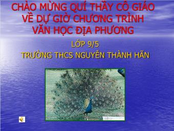 Giáo án Ngữ văn Lớp 9 - Chương trình Văn học địa phương - Trường THCS Nguyễn Thành Hãn