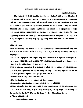 Kỹ năng viết bài Nghị luận xã hội