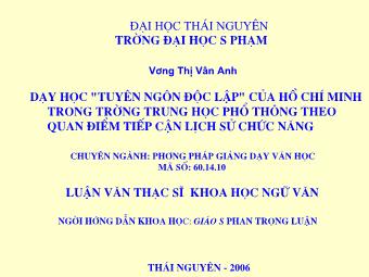 Luận văn thạc sĩ: Dạy học 