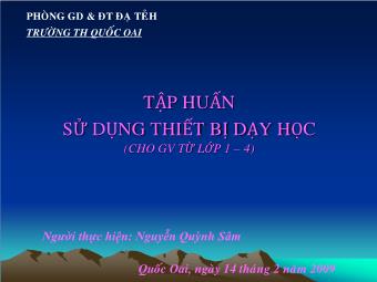 Tập huấn sử dụng thiết bị dạy học - Nguyễn Quỳnh Sâm