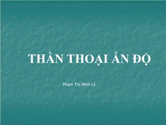 Thần thoại Ấn Độ - Phạm Thị Minh Lý