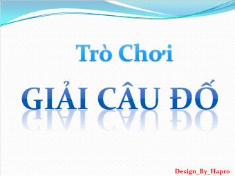 Trò chơi: Giải câu đố