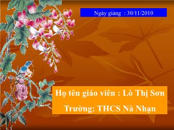 Bài giảng Ngữ Văn 8 - Tiết 63: Ôn tập Tiếng Việt - Lò Thị Sơn