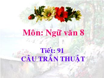 Bài giảng Ngữ Văn Khối 8 - Tiết 91: Câu trần thuật