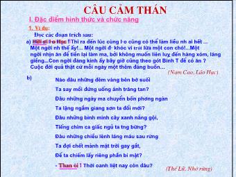 Bài giảng Ngữ Văn Lớp 8 - Tiết 86: Câu cảm thán