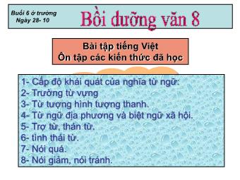 Bài giảng Ngữ văn 8 - Ôn tập phần Tiếng Việt