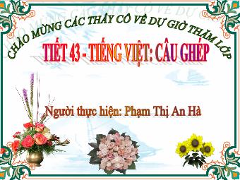 Bài giảng Ngữ văn Khối 8 - Tiết 43: Câu ghép - Phạm Thị An Hà