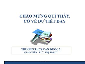 Bài giảng môn Ngữ văn Khối 8 - Tiết 115: Tiếng Việt: Hội thoại - Lưu Thị Trinh