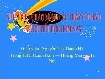 Bài giảng Ngữ văn Khối 8 - Tiết 63: Ôn tập Tiếng Việt - Nguyễn Thị Thanh Hà