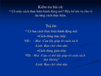 Bài giảng Ngữ văn Lớp 8 - Tiếng Việt: Hội thoại