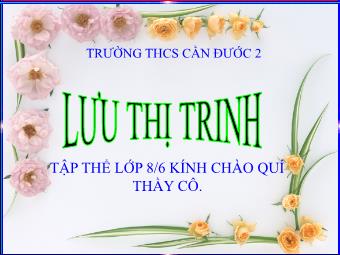 Bài giảng Ngữ văn Lớp 8 - Tiết 119: Phần Tiếng Việt: Hội thoại - Lưu Thị Trinh