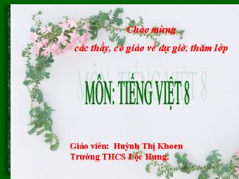 Bài giảng Ngữ văn Lớp 8 - Tiết 53: Dấu ngoặc kép - Huỳnh Thị Khoen