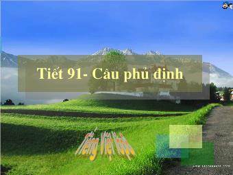 Bài giảng Ngữ văn Lớp 8 - Tiết 91:Tiếng Việt Câu phủ định