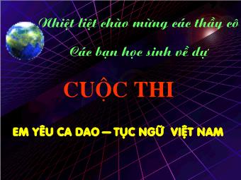 Chương trình Cuộc thi Em yêu ca dao - Tục ngữ Việt Nam
