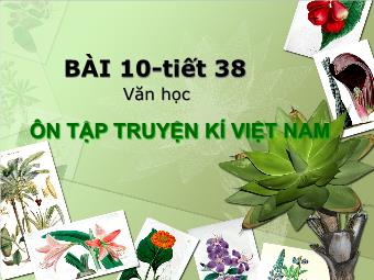 Bài giảng môn Ngữ văn 8 - Bài 10: Ôn tập truyện kí Việt Nam