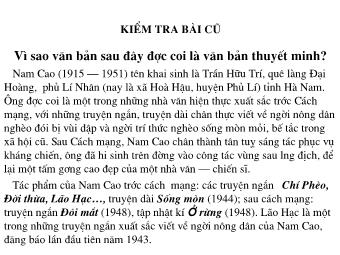 Bài giảng môn Ngữ văn 8 - Tiết 47: Phương pháp thuyết minh