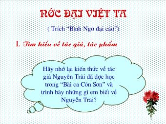 Bài giảng môn Ngữ văn 8 - Văn bản Bài 24: Nước Đại Việt ta (Bản chuẩn)