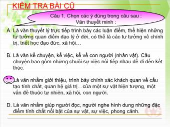 Bài giảng môn Ngữ văn Khối 8 - Tiết 68: Làm văn Phương pháp thuyết minh