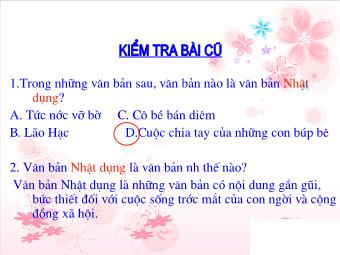 Bài giảng môn Ngữ văn Lớp 8 - Tìm hiểu văn bản Thông tin về ngày Trái đất năm 2000