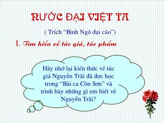 Bài giảng môn Ngữ văn Lớp 8 - Văn bản Bài 24: Nước Đại Việt ta (Bản chuẩn)