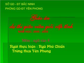 Bài giảng Ngữ văn Khối 8 - Tiết 105: Phân tích tác phẩm Thuế máu (Nguyễn Ái Quốc) - Ngô Phú Chiến