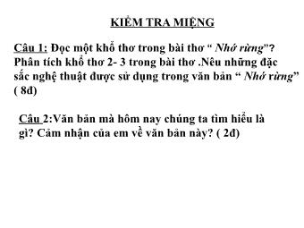 Bài giảng Ngữ văn Khối 8 - Tiết 77: Tìm hiểu văn bản Quê hương