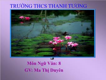 Bài giảng Ngữ văn Lớp 8 - Tiết 19: Tóm tắt văn bản tự sự - Ma Thị Duyên