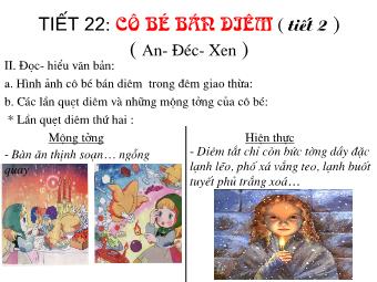 Bài giảng Ngữ văn Lớp 8 - Tiết 22 (Tiết 2): Cô bé bán diêm (An-đec-xen)