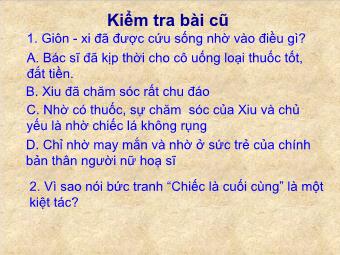 Bài giảng Ngữ văn Lớp 8 - Tiết 33: Đọc văn bản Hai cây phong (Ai-ma-top)