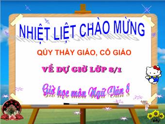 Bài giảng Ngữ văn Lớp 8 - Tiết 45: Đọc văn bản Ôn dịch, thuốc lá