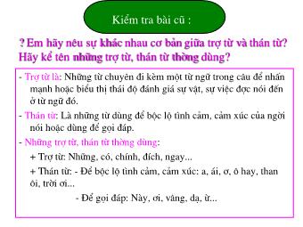 Bài giảng môn Ngữ văn Khối 8 - Phần Tiếng Việt Tiết 27: Tình thái từ - Đặng Thị Hoài