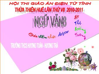 Bài giảng môn Ngữ văn Khối 8 - Tiết 50: bài tóan dân số - Hồ Thị Hoàng Trang