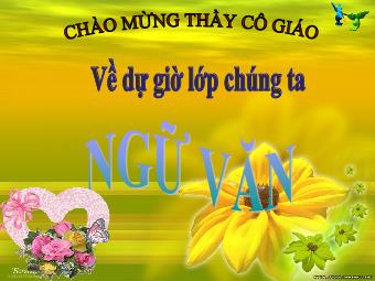 Bài giảng môn Ngữ văn Lớp 8 - Tiết 114: Tiếng Việt Lựa chọn trật tự từ trong câu