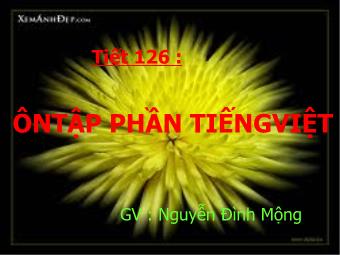 Bài giảng môn Ngữ văn Lớp 8 - Tiết 126: Ôn tập phần Tiếng Việt - Nguyễn Đình Mộng