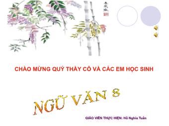 Bài giảng Ngữ văn 8 - Phần Tiếng Việt Tiết 27: Tình thái từ - Hồ Nghĩa Tuấn