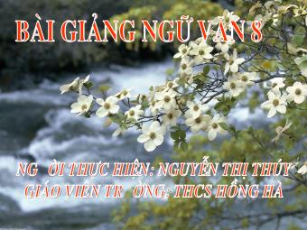Bài giảng Ngữ văn Khối 8 - Đọc văn bản Tiết 9: Tức nước vỡ bờ (Ngô Tất Tố) - Nguyễn Thị Thúy