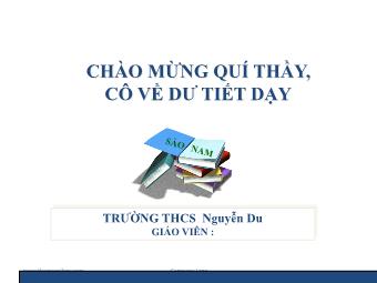 Bài giảng Ngữ văn Khối 8 - Tiết 115: hội thoại - Trường THCS Nguyễn Du