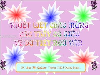 Bài giảng Ngữ văn Lớp 8 - Ngữ pháp Tiết 91: Câu phủ định - Bùi Thị Quỳnh