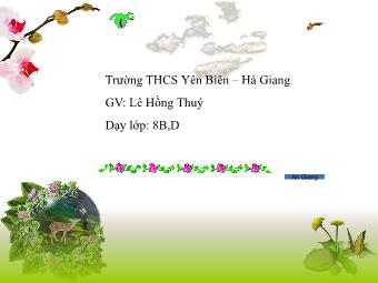 Bài giảng Ngữ văn Lớp 8 - Tiết 108 Tìm hiểu yếu tố biểu cảm trong văn nghị luận - Lê Hồng Thúy