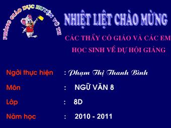 Bài giảng Ngữ văn Lớp 8 - Tiết 39: Nói quá - Phạm Thị Thanh Bình