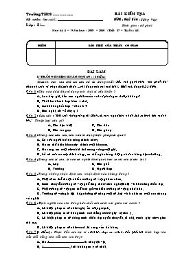 Đề kiểm tra Tiếng Việt 45 phút Học kì I môn Ngữ văn Khối 8 - Năm học 2009-2010